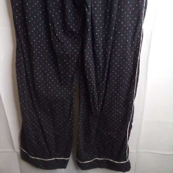 Victoria's Secret Pajama Pants Women M Sleep Bottom Elastic Polka Dot Black Pink - Picture 15 of 15
